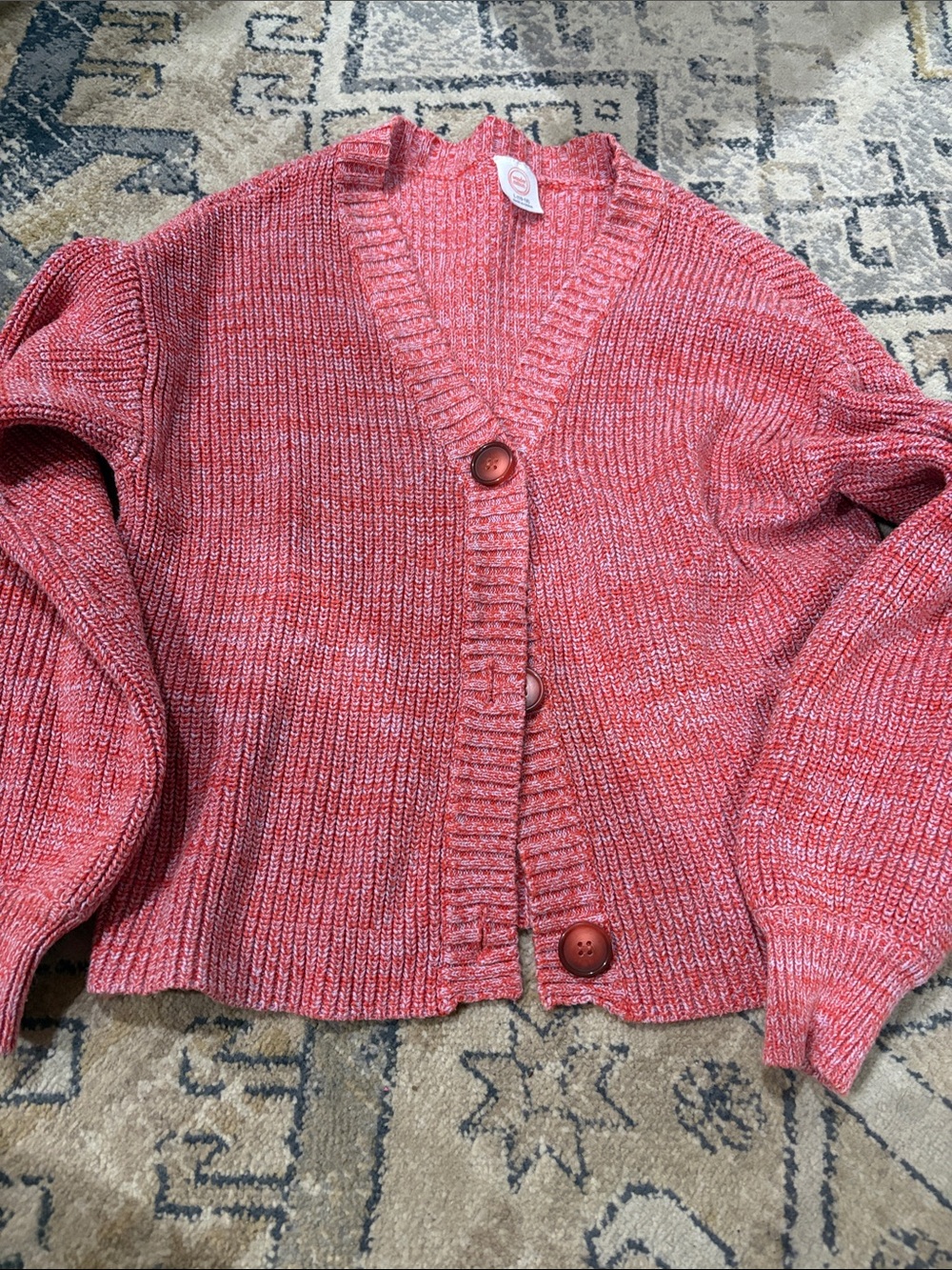 Cozy Pink Button-Front girls Cardigan Sweater